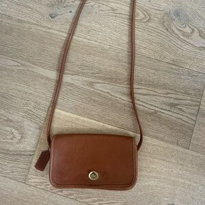 Vintage Coach NYC British Tan Dinky Bag